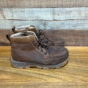 Twisted X Womens Sz 5.5M Brown Saddle Leather Side Zip Moc Safety Chukka Boots